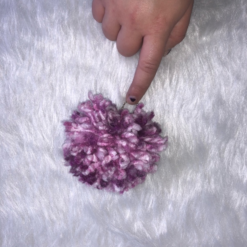 Hand crocheted Pom Pom keychain